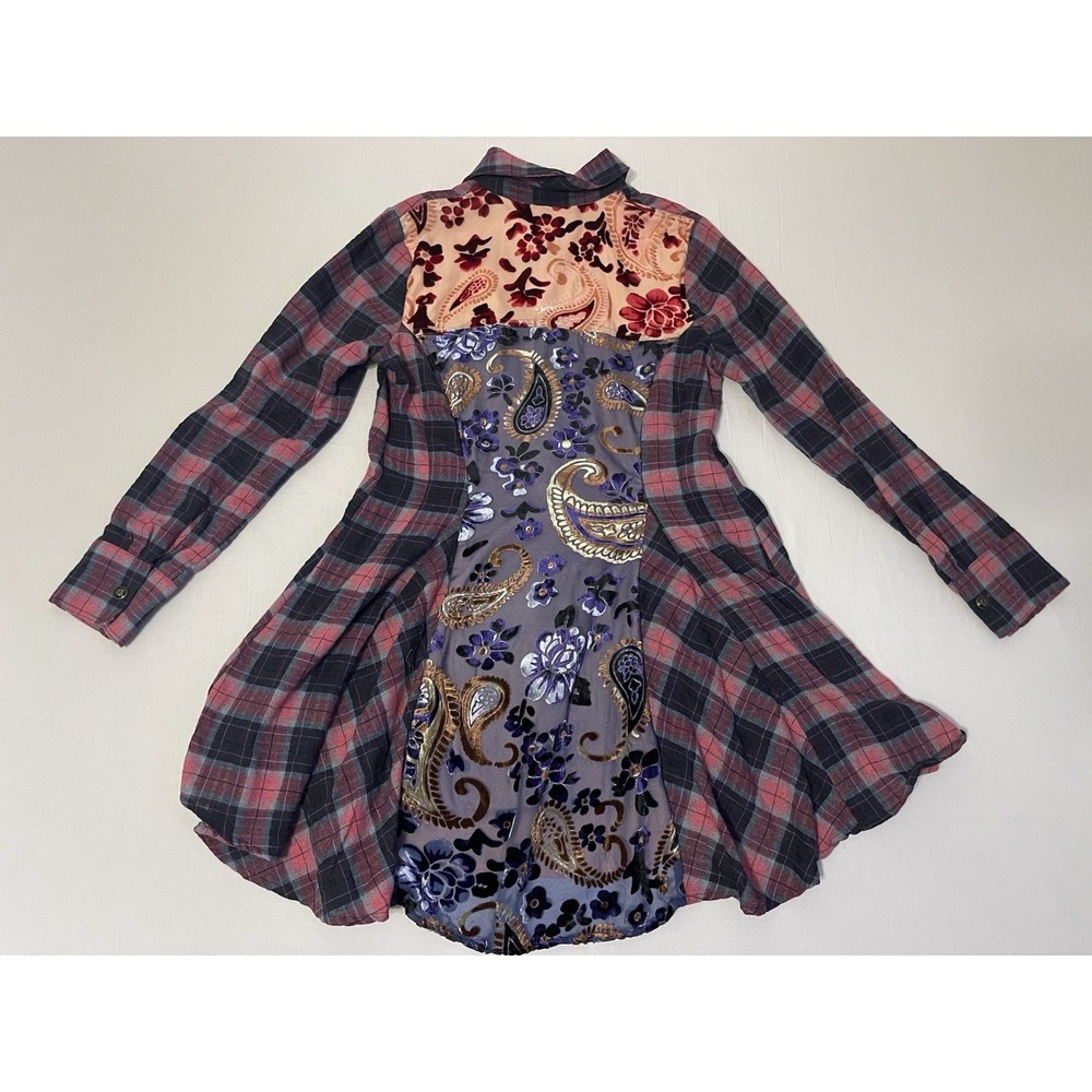 Soft Surroundings Kensington Multi-Color Floral Velvet Patchwork Tunic Coastal S - Picture 7 of 7